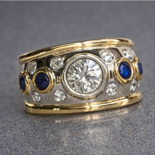 Vintage Gold Oval Stone Ring